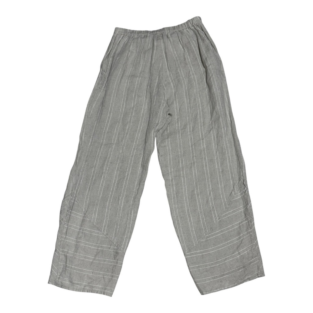 Flax Striped Ankle-Length Linen Pants - Picture 12 of 12